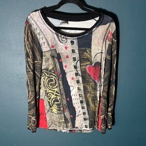 Colorful Abstract Long Sleeve Women's Top